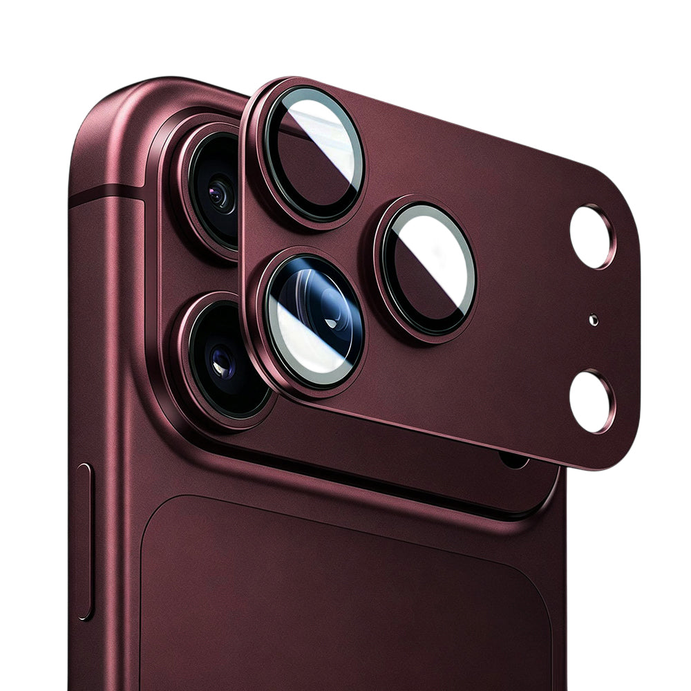 Blueo Integrated Metal beschermfolie voor de achtercamera van Apple iPhone 18 Pro, gehard glas, bordeauxrood