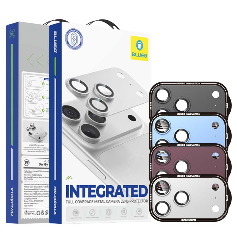 Blueo Integrated Metal beschermfolie voor de achtercamera van Apple iPhone 18 Pro, gehard glas, bordeauxrood