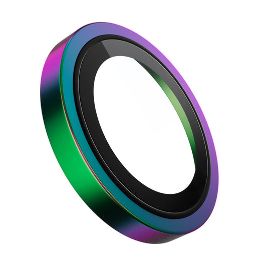 Blueo Metal Frame Achtercamera Beschermfolie voor Apple iPhone 15 Plus / 15, Gehard Glas, Multicolor