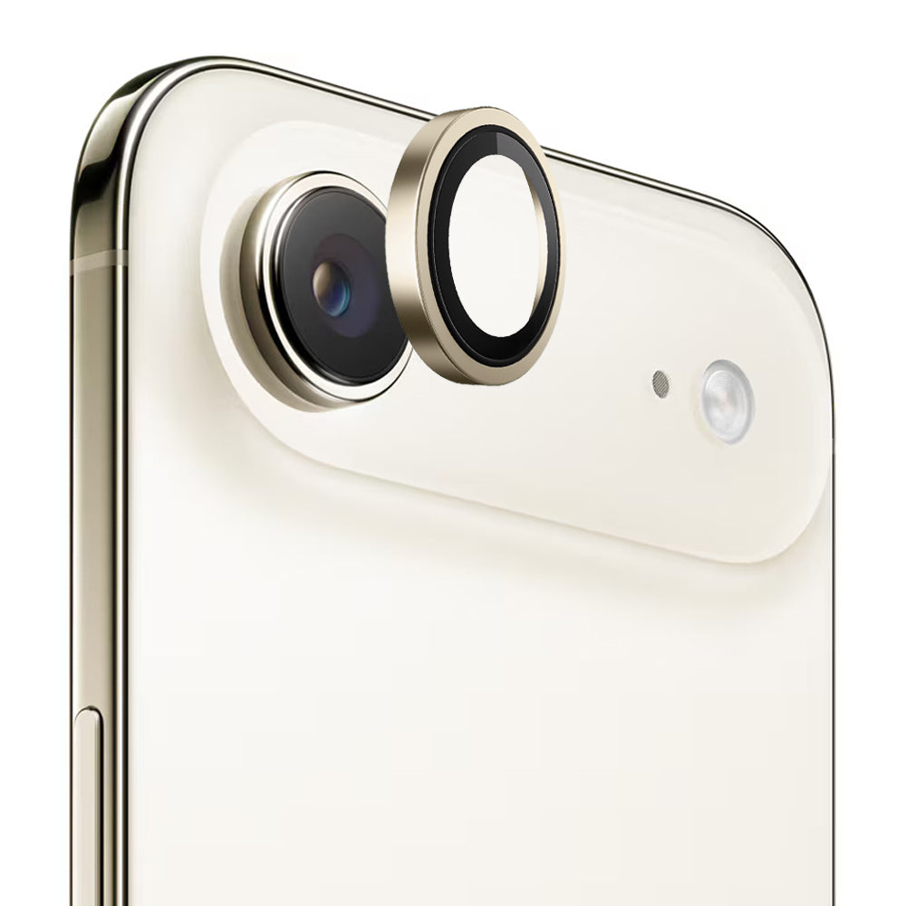 Beschermfolie Achtercamera Blueo Metal Frame voor Apple iPhone 17 Air, Gehard Glas, Goudkleurig