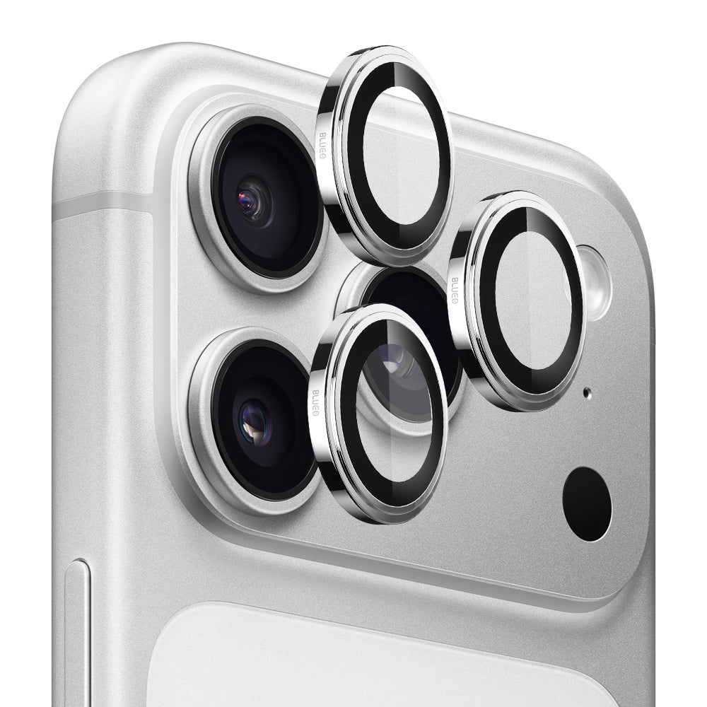 Beschermfolie Blueo Sapphire Crystal voor de achtercamera van Apple iPhone 17 Pro Max / 17 Pro, Gehard Glas, Zilverkleurig