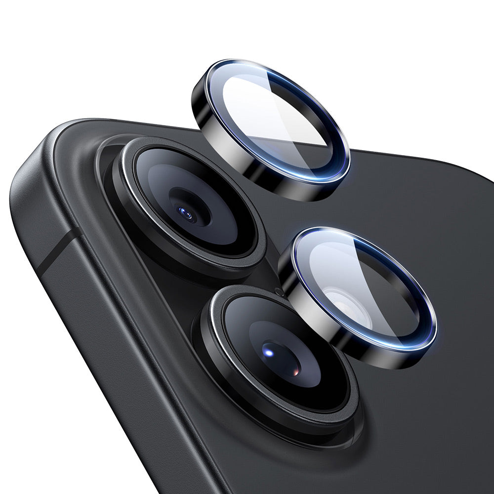 Beschermfolie Achtercamera ESR Armorite voor Apple iPhone 17 / 16 Plus / 16, Gehard Glas, Zwart