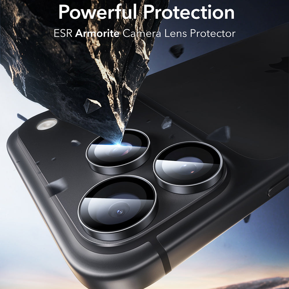 ESR Armorite Achtercamera Beschermfolie voor Apple iPhone 18 Pro / 18 Pro max, Gehard Glas, Set van 2 stuks, Zwart