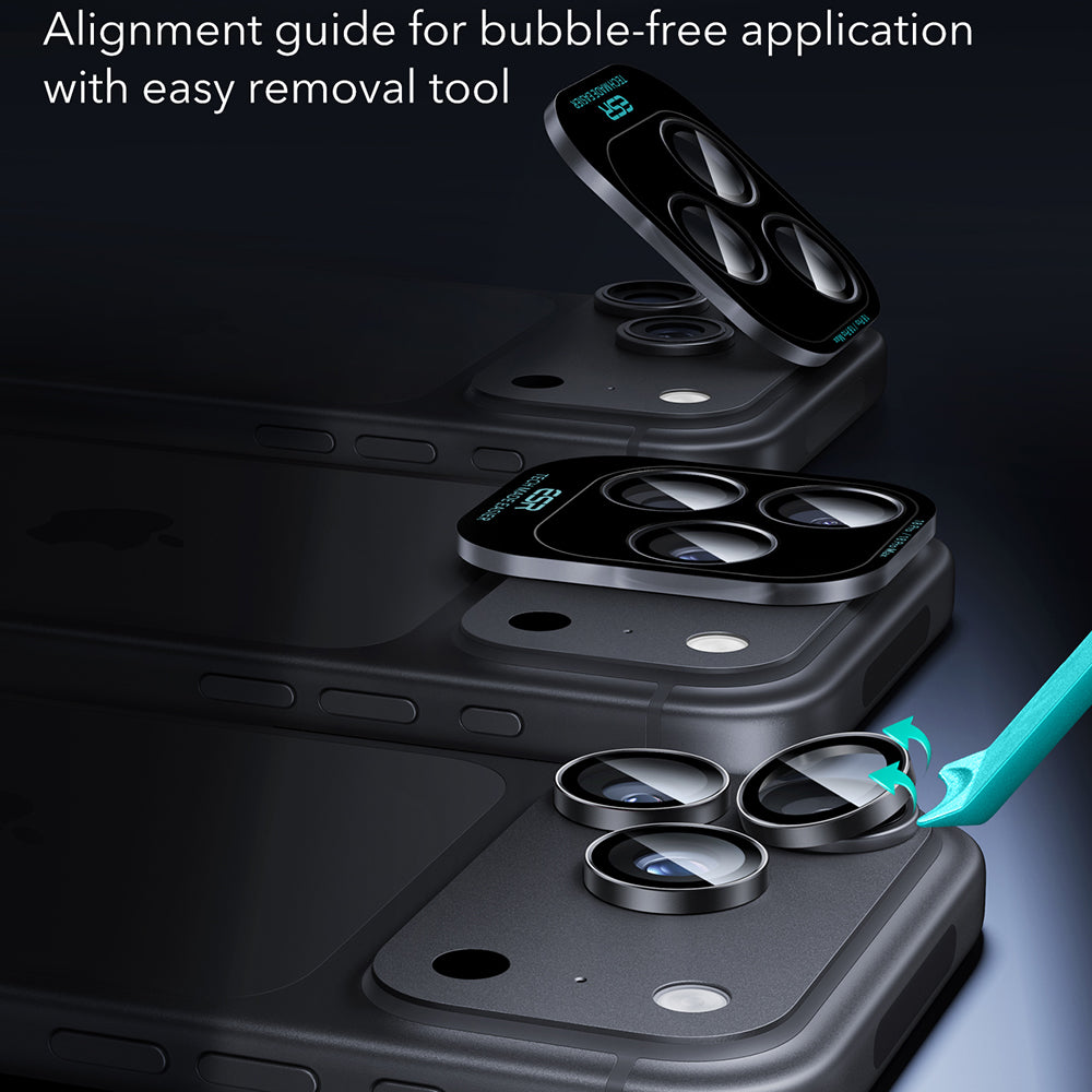 ESR Armorite Achtercamera Beschermfolie voor Apple iPhone 18 Pro / 18 Pro max, Gehard Glas, Set van 2 stuks, Zwart