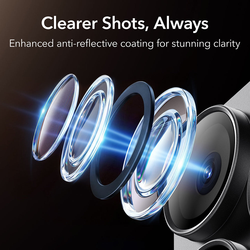 ESR Armorite Pro Achtercamera Beschermfolie voor Apple iPhone 18 Pro, Gehard Glas, Zwart
