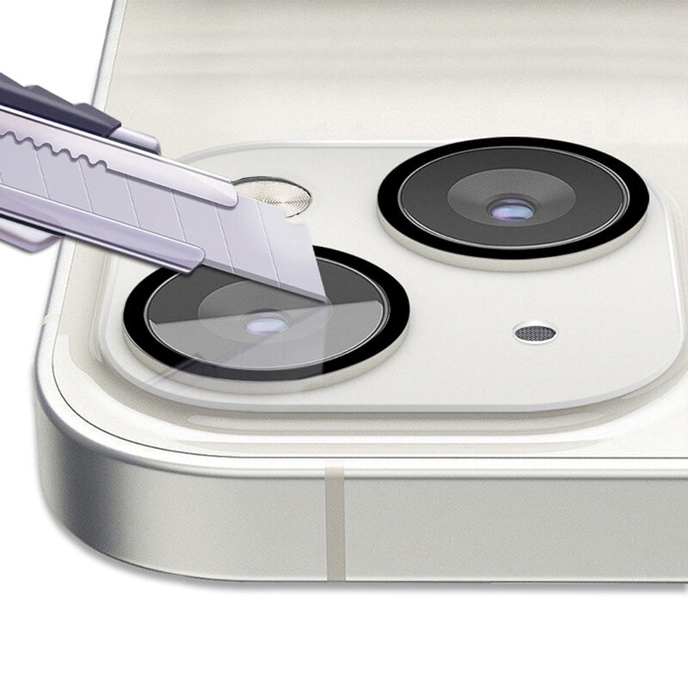 Lito S+ Achtercamera Beschermfolie voor Apple iPhone 14 Plus / 14, Gehard Glas, Zwart