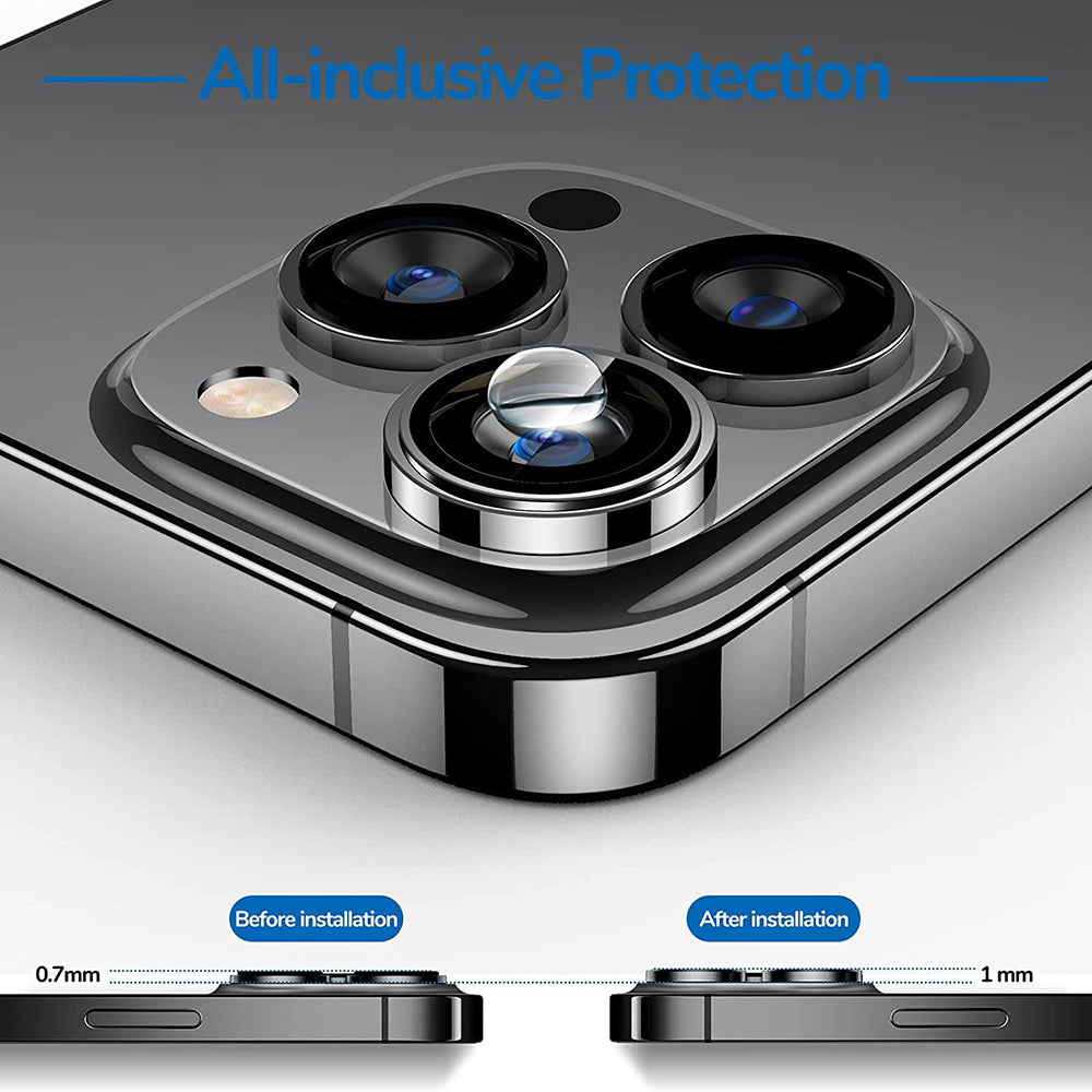 Beschermfolie Achtercamera Lito S+ voor Apple iPhone 14 Pro, Gehard Glas, Zilver