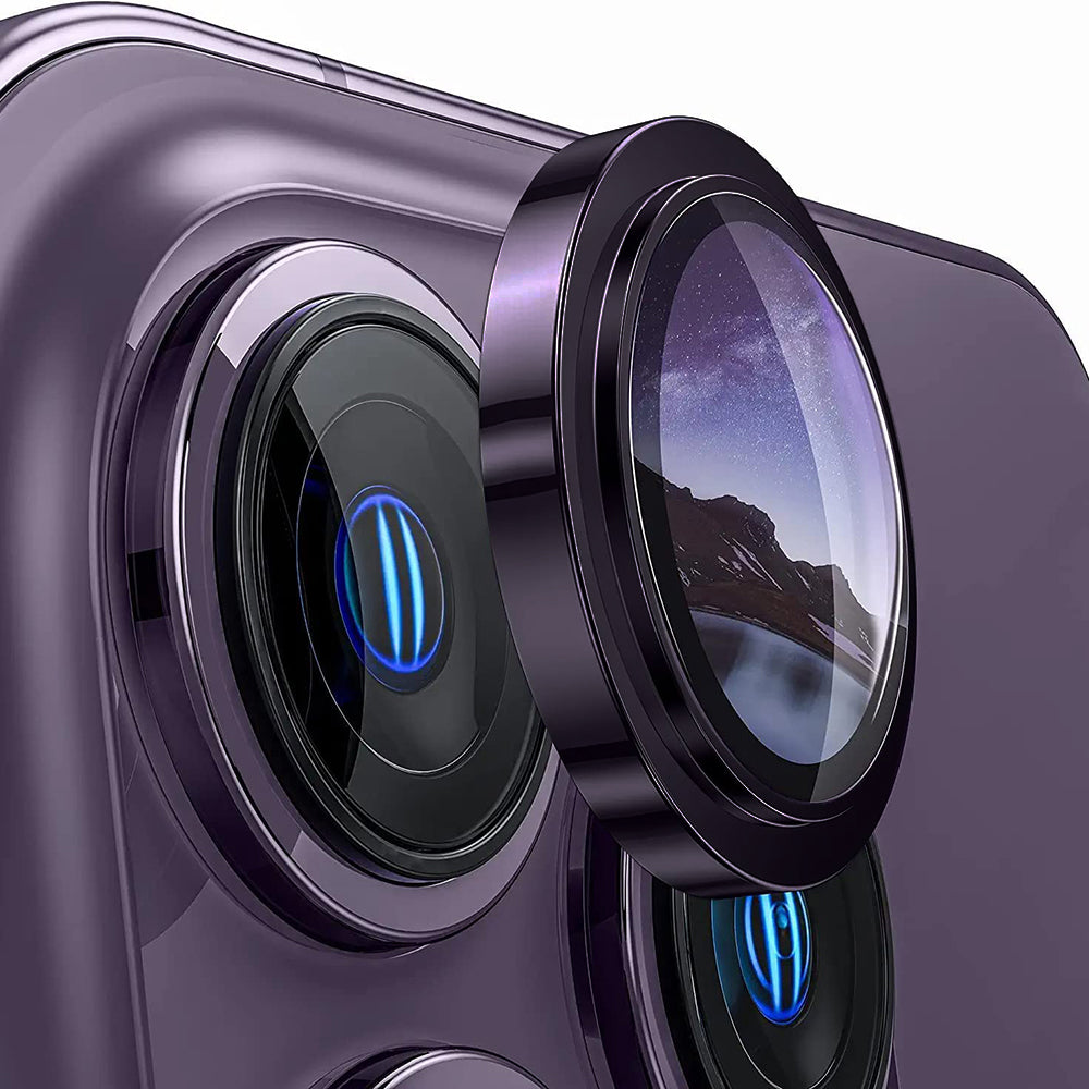 Lito S+ Achtercamera Beschermfolie voor Apple iPhone 14 Pro, Gehard Glas, Paars