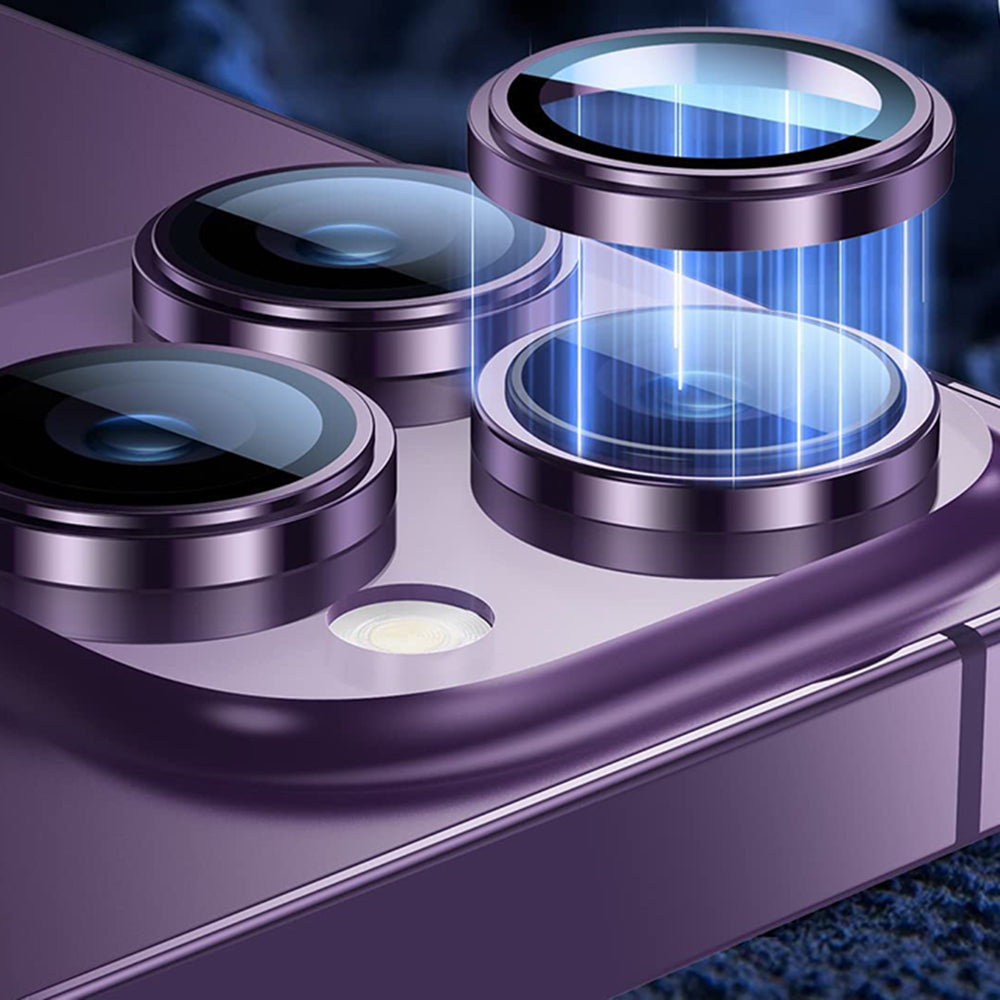 Lito S+ Achtercamera Beschermfolie voor Apple iPhone 14 Pro, Gehard Glas, Paars