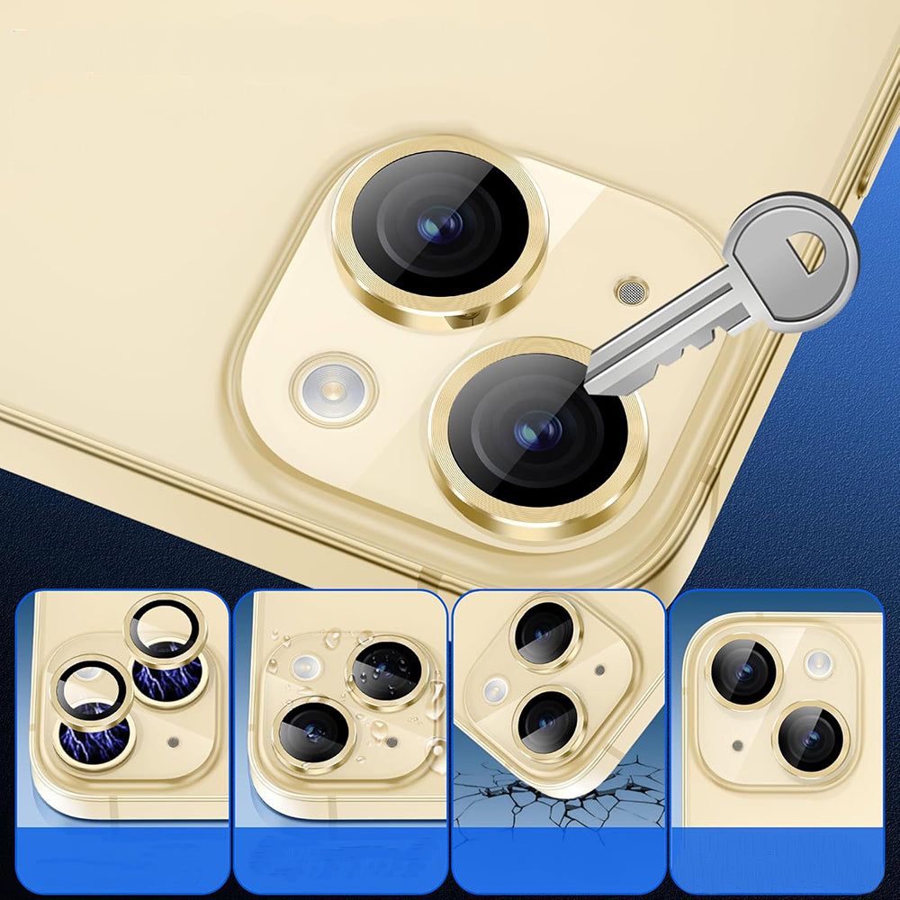 Beschermfolie Achtercamera Lito S+ voor Apple iPhone 14, Gehard Glas, Geel