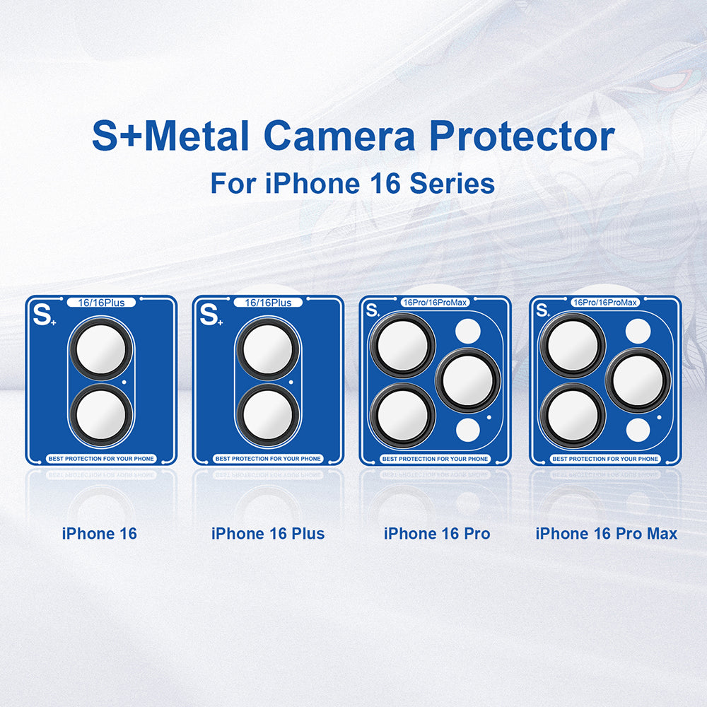 Lito S+ Achtercamera Beschermfolie voor Apple iPhone 16 Plus / 16, Gehard Glas, Blauw
