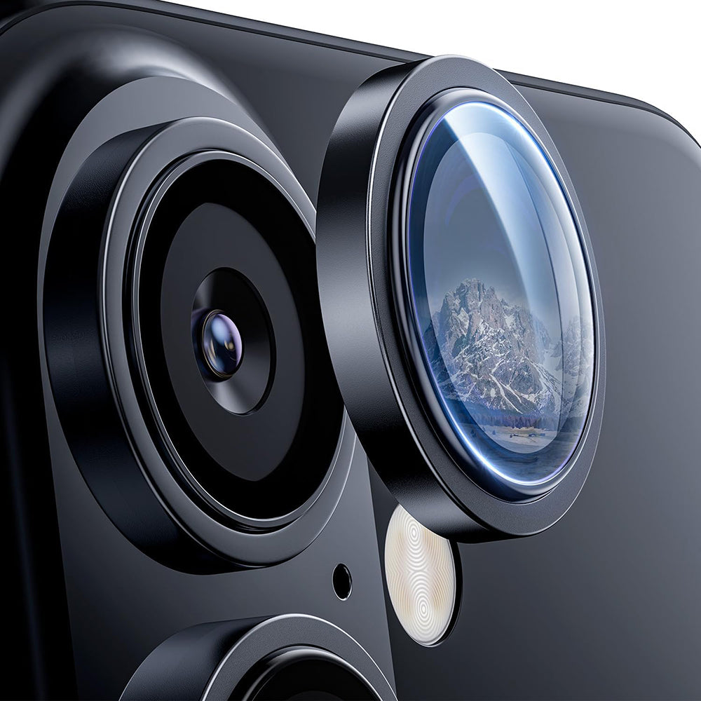 Lito S+ Achtercamera Beschermfolie voor Apple iPhone 16 Plus / 16, Gehard Glas, Zwart