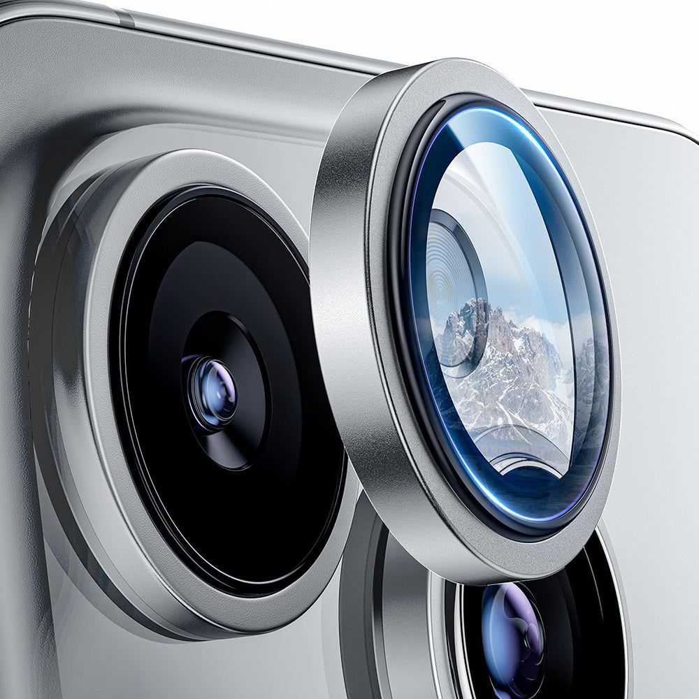 Lito S+ Achtercamera Beschermfolie voor Apple iPhone 16 Pro Max / 16 Pro, Gehard Glas, Zilver