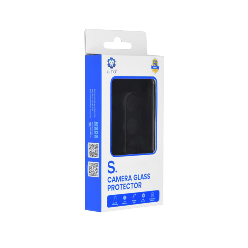 Beschermfolie Achtercamera Lito S+ voor Samsung Galaxy S24+ S926, Gehard Glas, Zwart