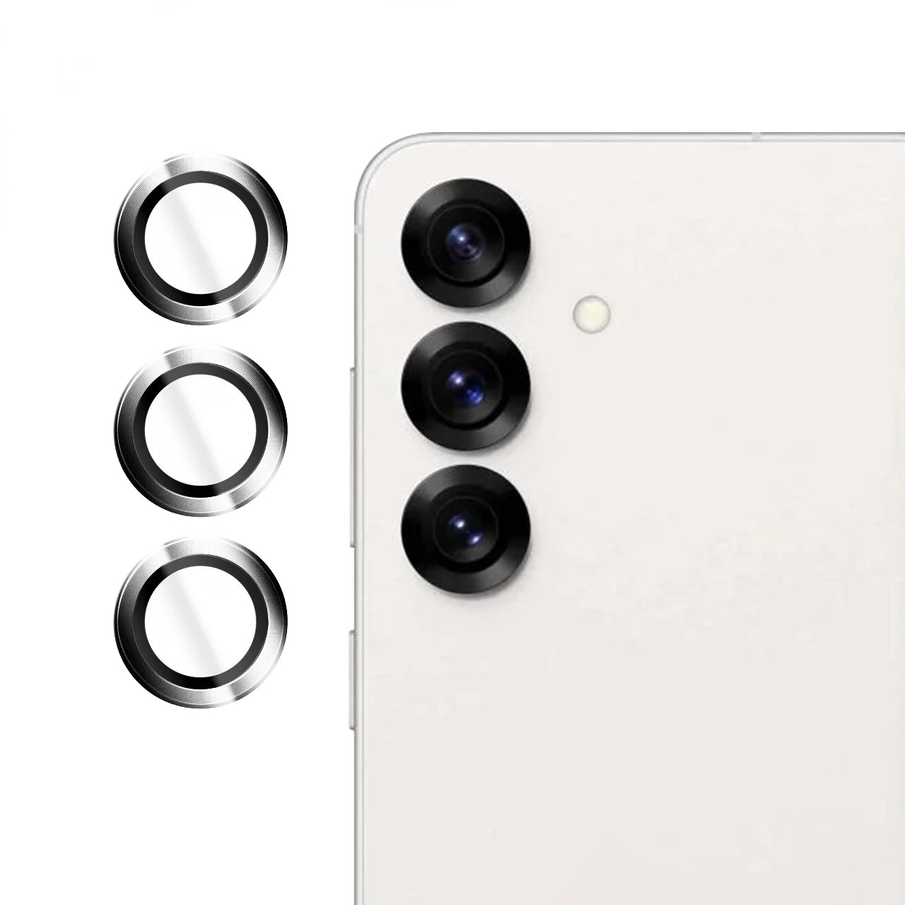 Lito S+ Achtercamera Beschermfolie voor Samsung Galaxy S25+ S936, Gehard Glas, Zilver