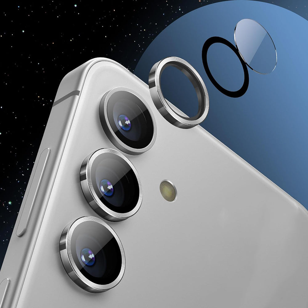 Lito S+ Achtercamera Beschermfolie voor Samsung Galaxy S25+ S936, Gehard Glas, Zilver