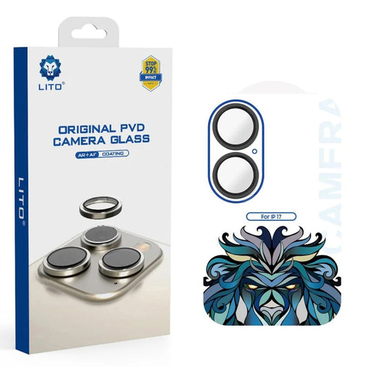 Rear Camera Protection Film Lito Titanium AR for Apple iPhone 17, Tempered Glass, Black