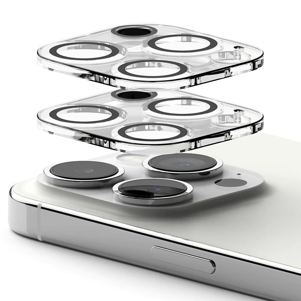 Ringke Achtercamera Beschermfolie voor Apple iPhone 15 Pro, Gehard Glas, Set van 2 Stuks, Transparant