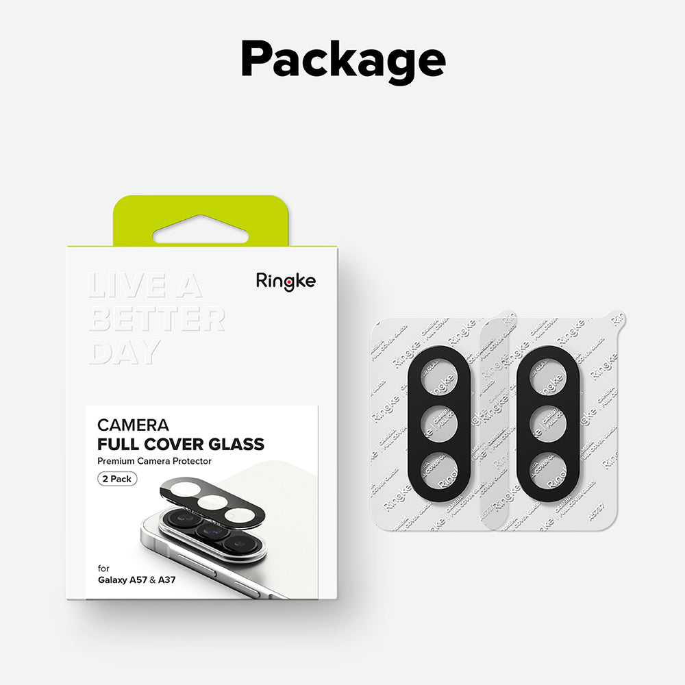 Ringke achtercamera beschermfolie voor Samsung Galaxy A57 5G / A37 5G, Gehard Glas, Set van 2 stuks, Transparant