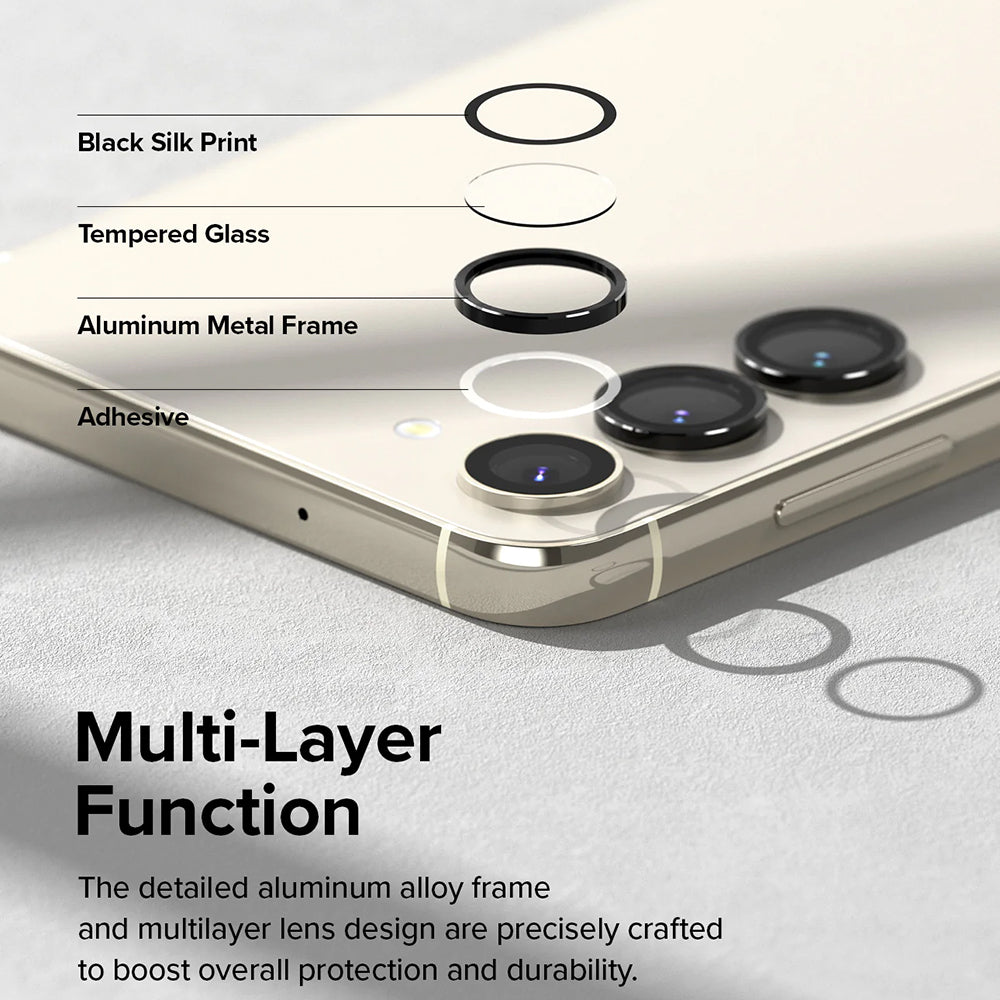 Beschermfolie Ringke Achtercamera voor Samsung Galaxy S23+ S916 / S23 S911, Gehard Glas, Zwart