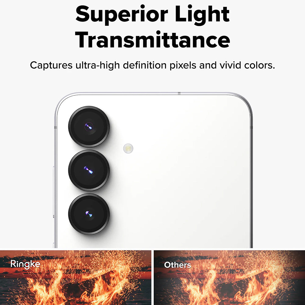 Ringke Achtercamera Beschermfolie voor Samsung Galaxy S25 FE, Gehard Glas, Set van 2 Stuks, Zwart
