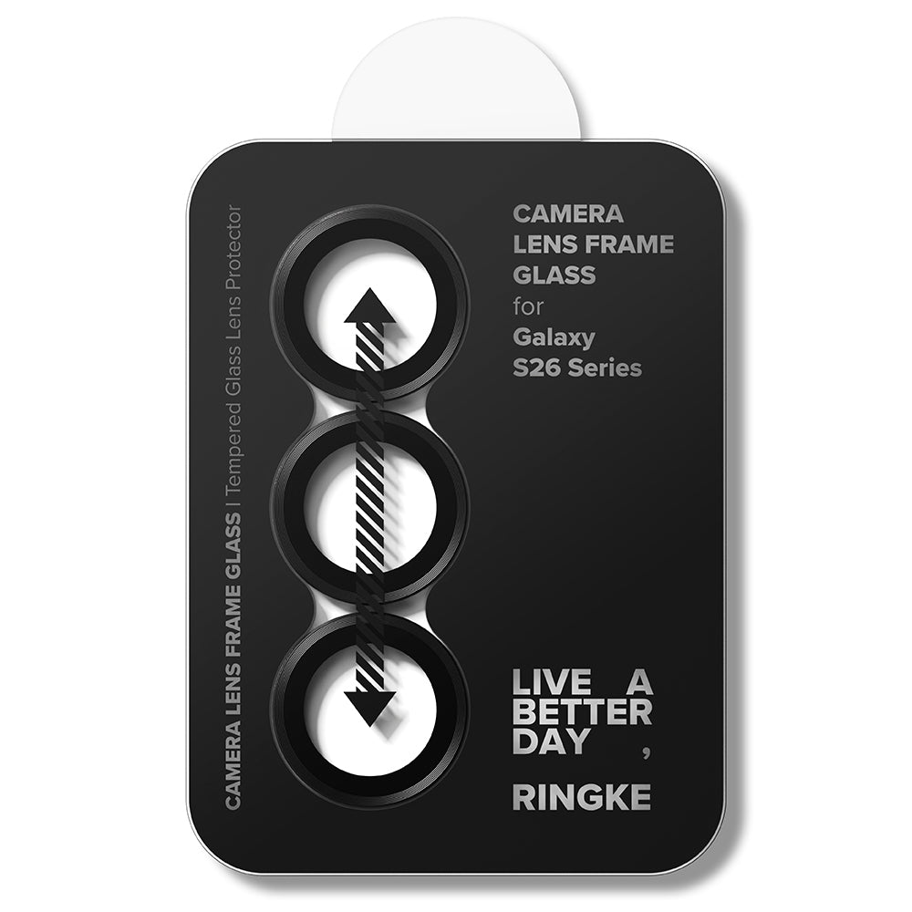 Beschermfolie Ringke Achtercamera voor Samsung Galaxy S26 Plus S947 / S26, Gehard Glas, Set van 2 stuks, Zwart