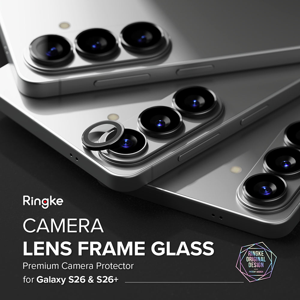 Beschermfolie Ringke Achtercamera voor Samsung Galaxy S26 Plus S947 / S26, Gehard Glas, Set van 2 stuks, Zwart