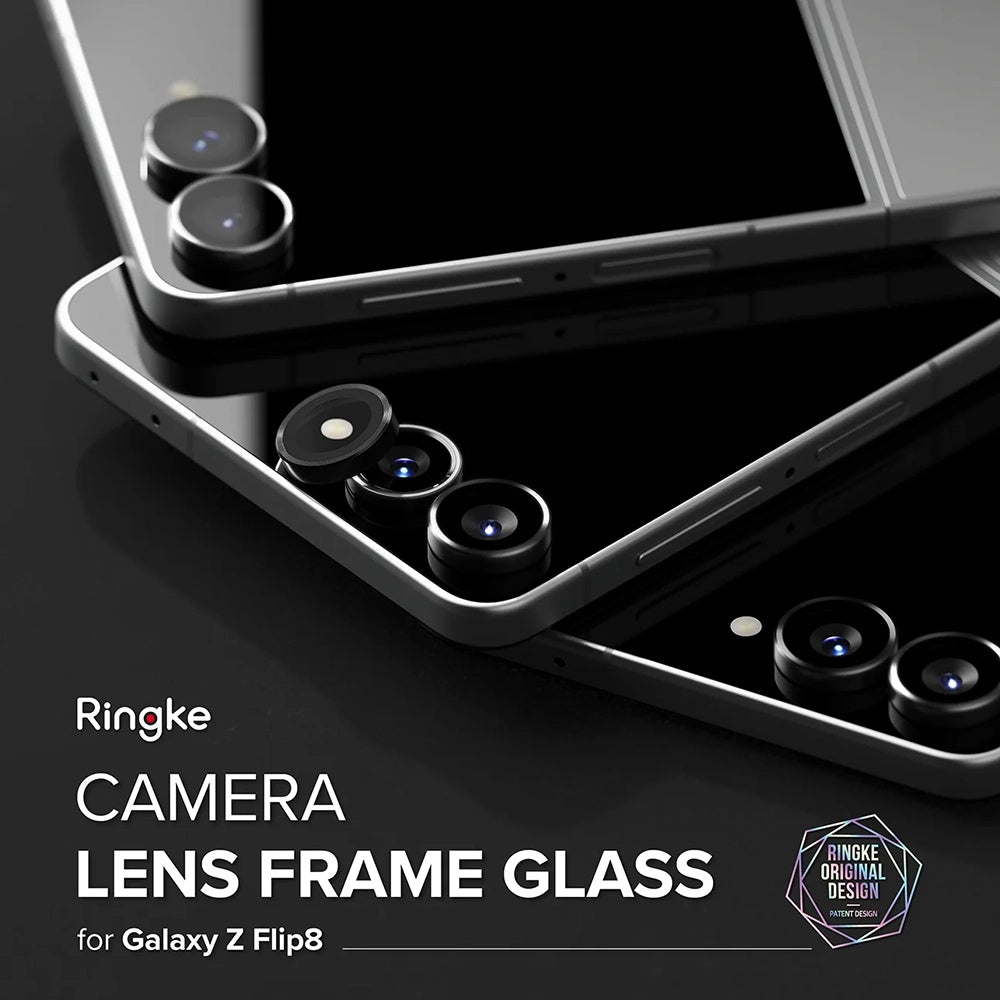 Ringke achtercamera beschermfolie voor Samsung Galaxy Z Flip8 F776, gehard glas, set van 2 stuks, zwart