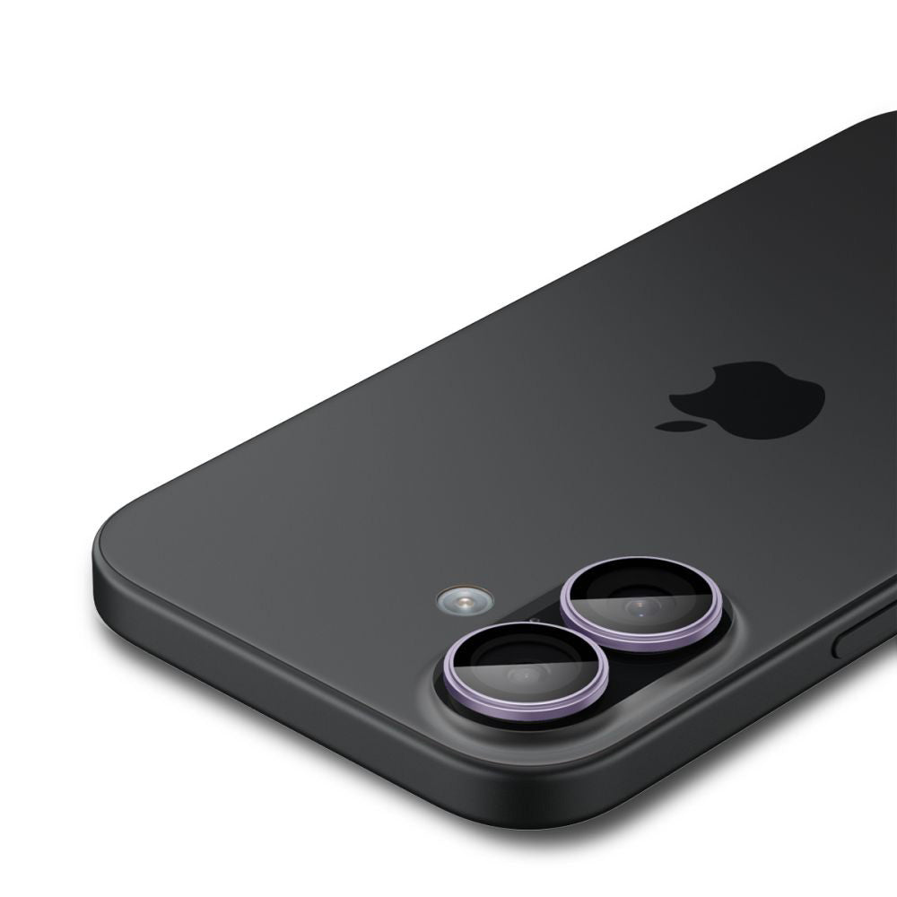 Beschermfolie Achtercamera Spigen GlastR EZ FIT Optik Pro voor Apple iPhone 17 / 16 Plus / 16, Gehard Glas, Set van 2 stuks, Paars