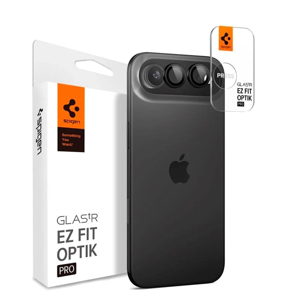 Beschermfolie Achtercamera Spigen GlastR EZ FIT Optik Pro voor Apple iPhone 17 Air, Gehard Glas, Set van 2 stuks, Zwart AGL09863