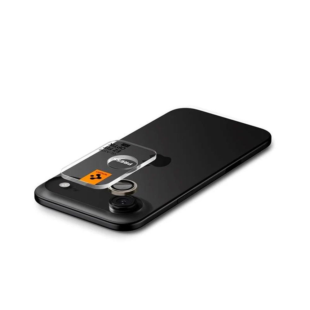 Beschermfolie Achtercamera Spigen GlastR EZ FIT Optik Pro voor Apple iPhone 17 Air, Gehard Glas, Set van 2 stuks, Zwart AGL09863