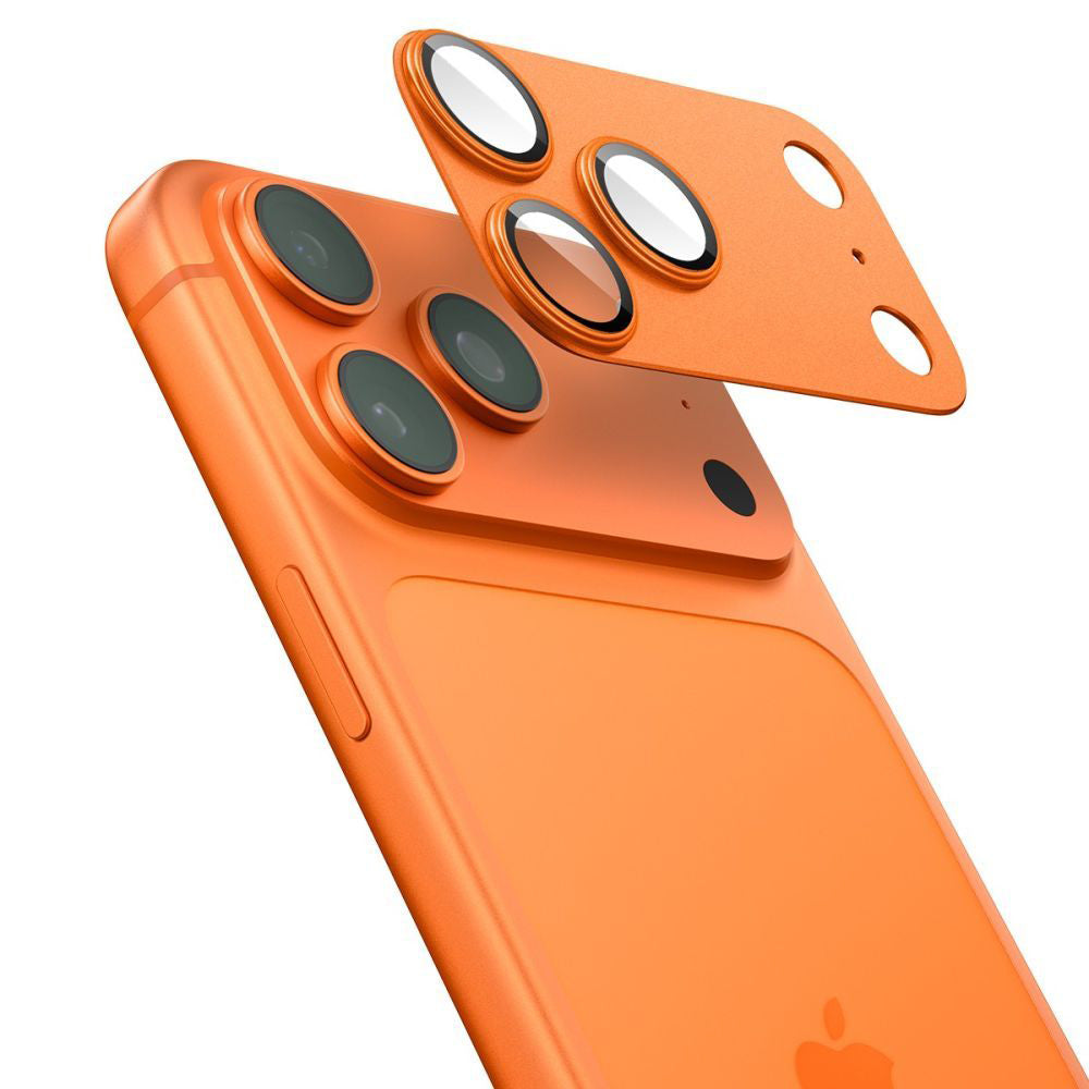 Beschermfolie Achtercamera Spigen GlastR EZ FIT Optik Pro voor Apple iPhone 17 Pro Max, Gehard Glas, Set van 2 stuks, Oranje AGL10650