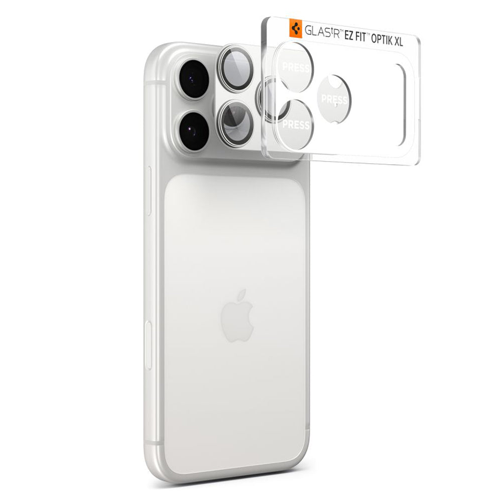 Beschermfolie Achtercamera Spigen GlastR EZ FIT Optik Pro XL voor Apple iPhone 17 Pro Max, Gehard Glas, Zilver AGL10652