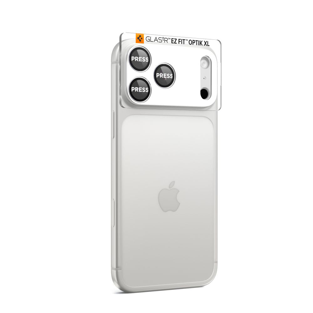 Beschermfolie Achtercamera Spigen GlastR EZ FIT Optik Pro XL voor Apple iPhone 17 Pro Max, Gehard Glas, Zilver AGL10652