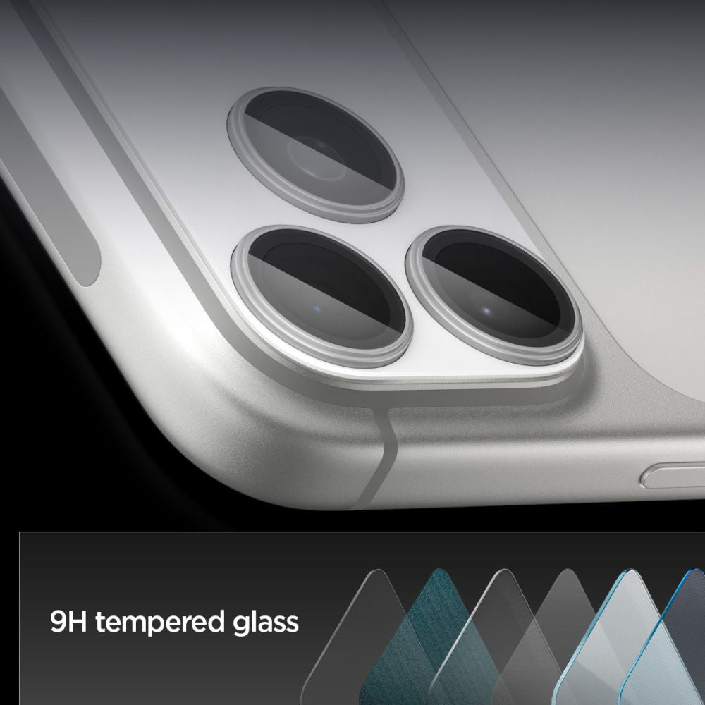 Beschermfolie Achtercamera Spigen GlastR EZ FIT Optik Pro XL voor Apple iPhone 17 Pro Max, Gehard Glas, Zilver AGL10652