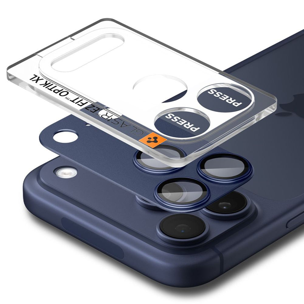 Beschermfolie Achtercamera Spigen GlastR EZ FIT Optik Pro XL voor Apple iPhone 17 Pro Max, Gehard Glas, Blauw AGL10651