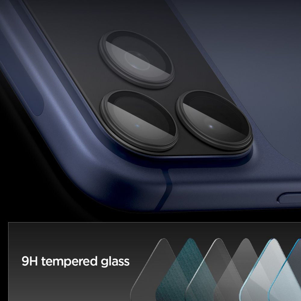 Beschermfolie Achtercamera Spigen GlastR EZ FIT Optik Pro XL voor Apple iPhone 17 Pro Max, Gehard Glas, Zwart AGL10649