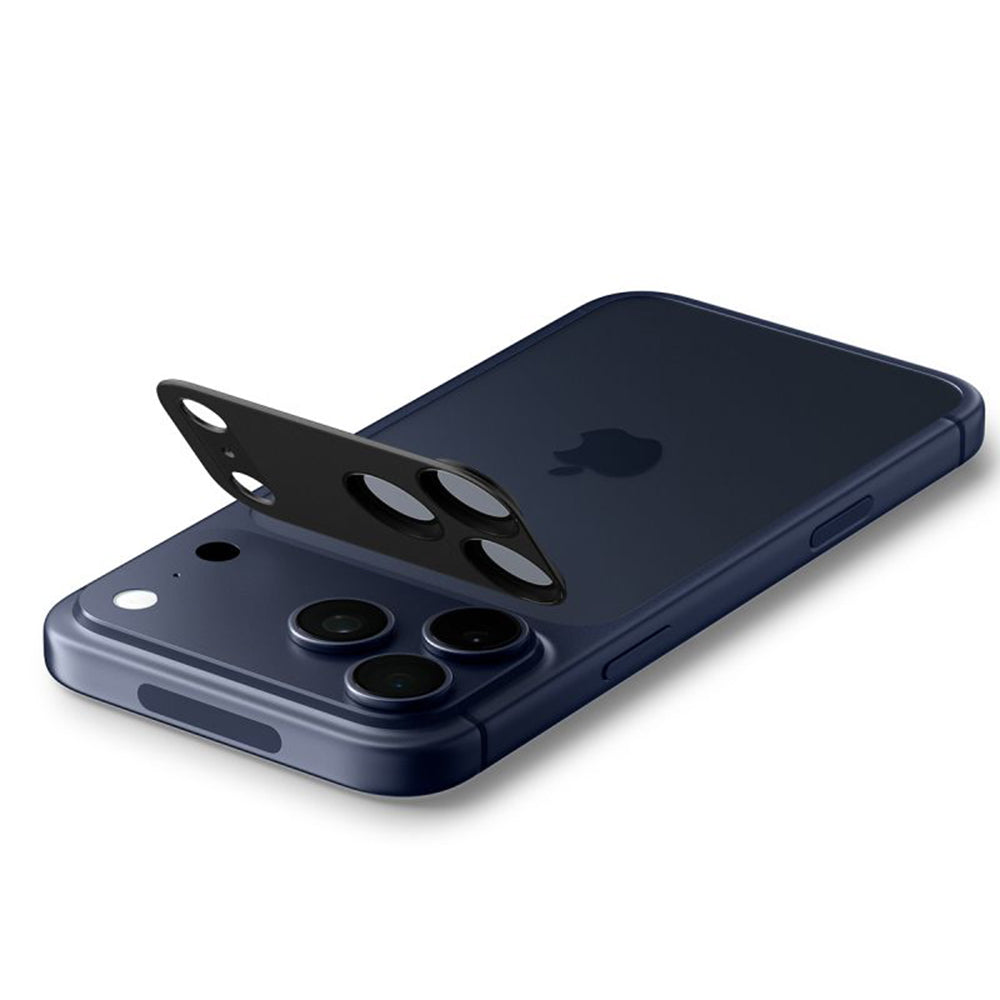 Beschermfolie Achtercamera Spigen GlastR EZ FIT Optik Pro XL voor Apple iPhone 17 Pro, Gehard Glas, Zwart AGL10644