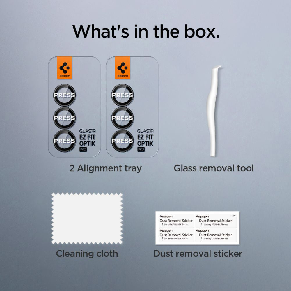 Beschermfolie Achtercamera Spigen GlastR EZ FIT Optik Pro HD voor Samsung Galaxy Z Fold7 F966, Gehard Glas, Set van 2 stuks, Zwart AGL09581