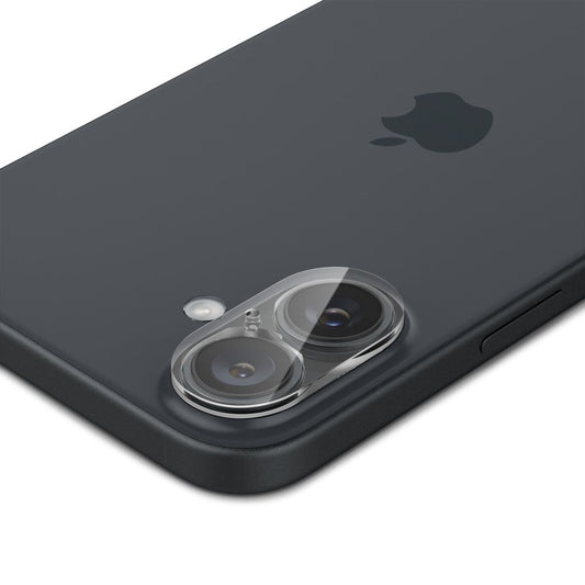 Spigen GlastR Optik Achtercamera Beschermfolie voor Apple iPhone 16 Plus / 16, Gehard Glas, Set van 2 Stuks, Transparant AGL07923