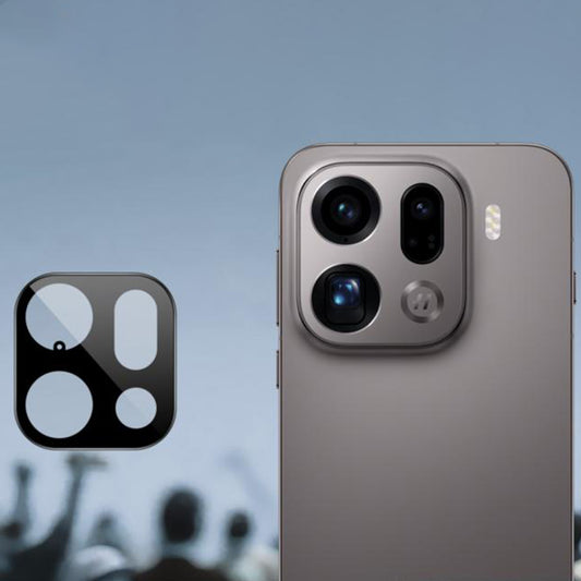 Beschermfolie Techsuit voor de achtercamera van Oppo Find X9 Pro, Gehard Glas, Zwart