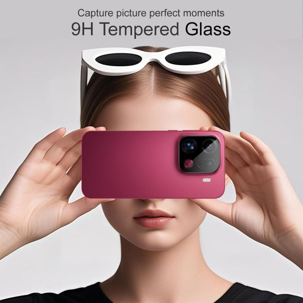 Beschermfolie Techsuit voor de achtercamera van Oppo Find X9 Pro, Gehard Glas, Zwart