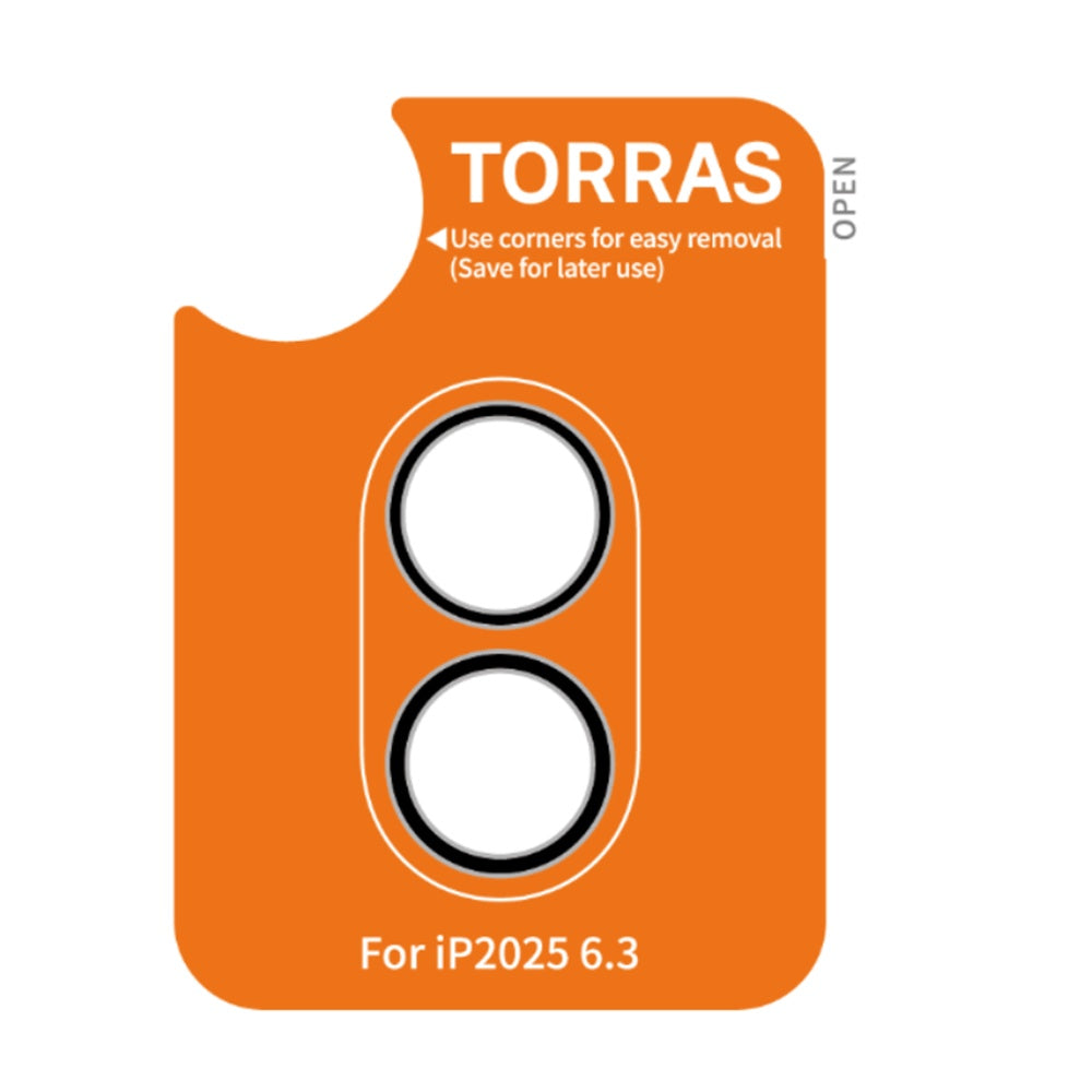 Beschermfolie Torras Lensguard voor Apple iPhone 17, Gehard Glas, Zwart