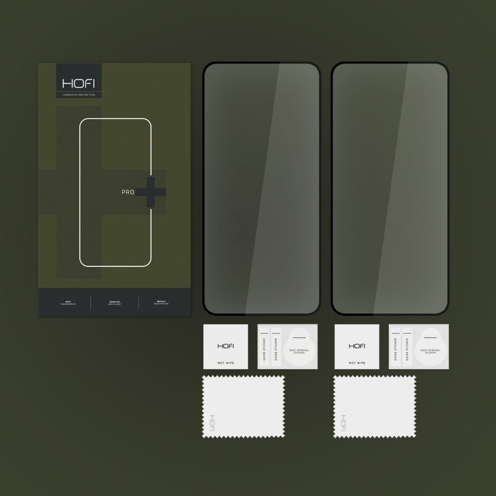 Schermbeveiligingsfolie HOFI Glass PRO+ voor Samsung Galaxy S24 S921, Gehard Glas, Volledige Lijm, Set van 2 stuks, 2.5D, Zwart