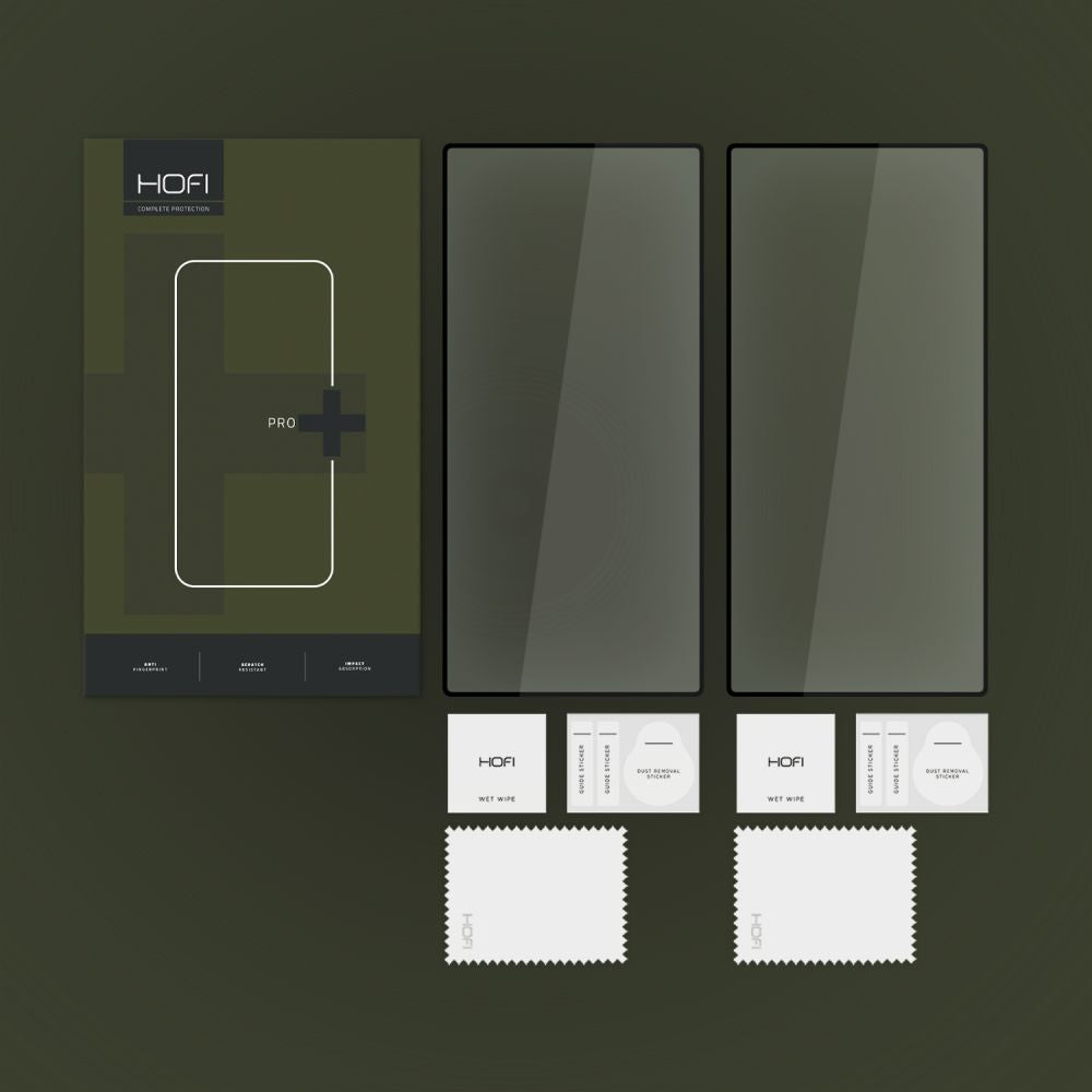 Schermbeveiligingsfolie HOFI Glass PRO+ voor Samsung Galaxy S24 Ultra S928, Gehard Glas, Volledige Lijm, Set van 2 stuks, 2.5D, Zwart