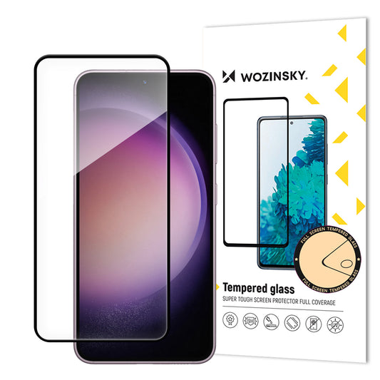WZK Screen Protector voor Samsung Galaxy S24 S921, Glass Shield, Volledig gelijmd, Zwart