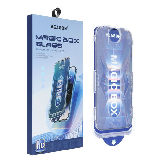 Beschermende Screen Protector Veason PRO voor Apple iPhone 11 Pro Max, Glasbeschermd, Volledig gelijmd, 6D, Zwart