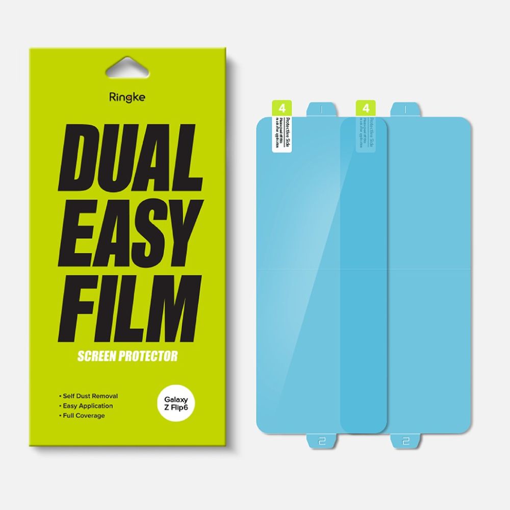 Beschermfolie Ringke Dual Easy voor Samsung Galaxy Z Flip6 F741, Plastic, Set van 2 stuks