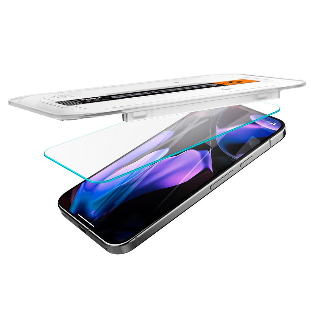Spigen GlastR EZ FIT schermbeschermfolie voor Google Pixel 9 / 9 Pro, Gehard Glas, Volledige Lijm, Set van 2 stuks, 2.5D AGL08442