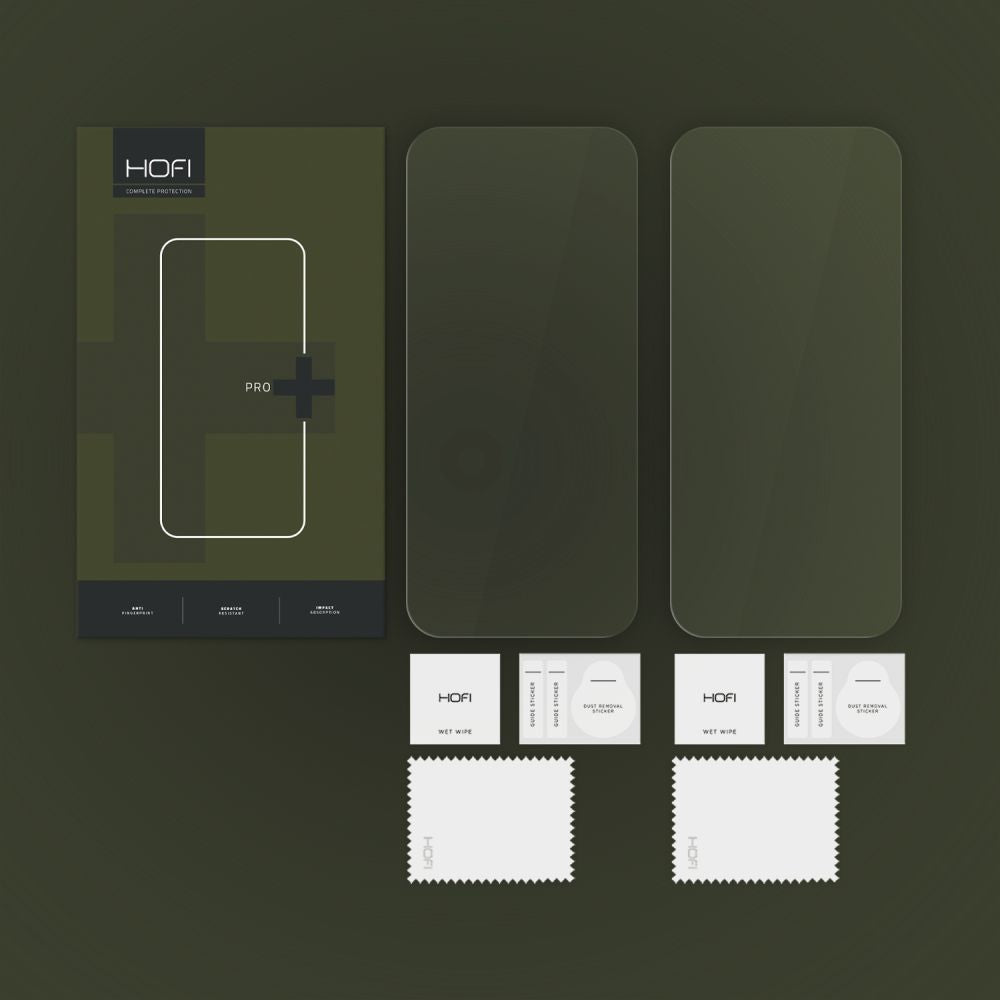 Beschermfolie HOFI Glass PRO+ voor Apple iPhone 16 Pro, Gehard Glas, Volledige Lijm, Set van 2 stuks, 2.5D